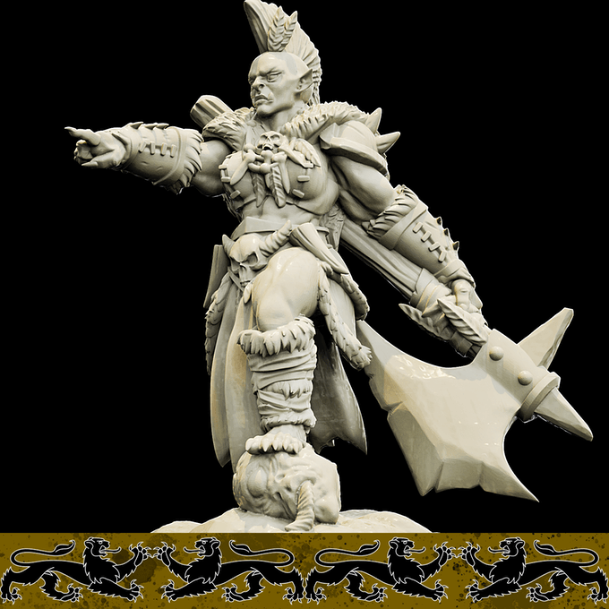 3D Printed Bestiary Vol. 4 Nafarrate - Gatha Female Orc 32mm Ragnarok D&D - 3D Printing Boss