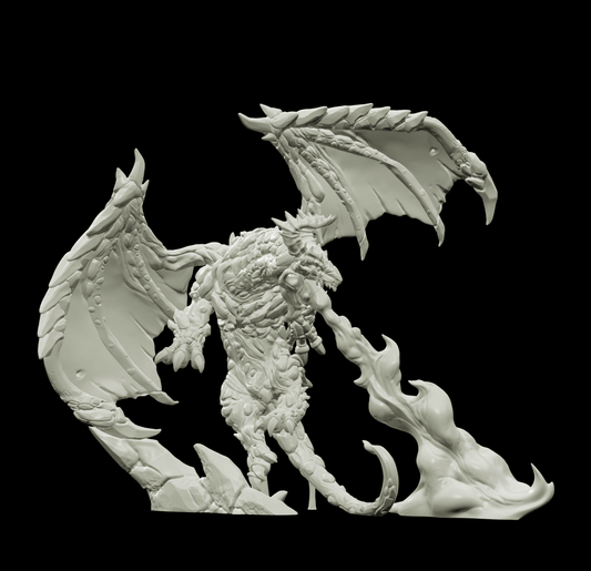3D Printed Bestiary Vol. 4 Nafarrate - Lasair Lava Dragon 32mm Ragnarok D&D - 3D Printing Boss