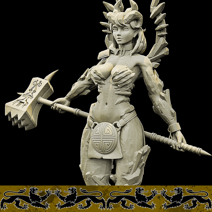 3D Printed Bestiary Vol. 4 Nafarrate - Laufrey Cambion Fiend 32mm Ragnarok D&D - 3D Printing Boss