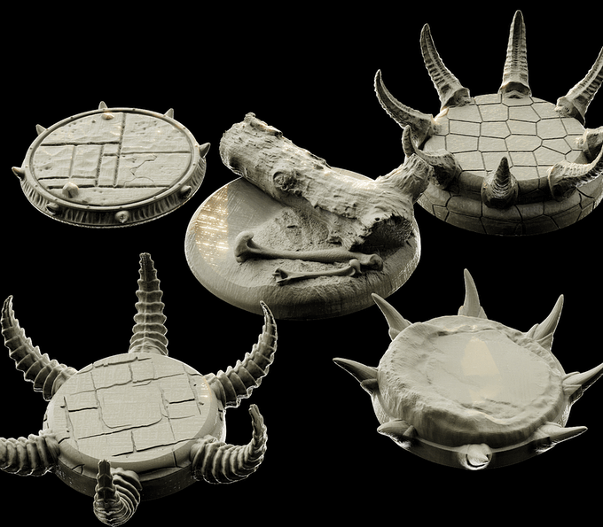 3D Printed Bestiary Vol. 4 Nafarrate Monster Round Bases Set 25 28 32 35mm D&D - 3D Printing Boss