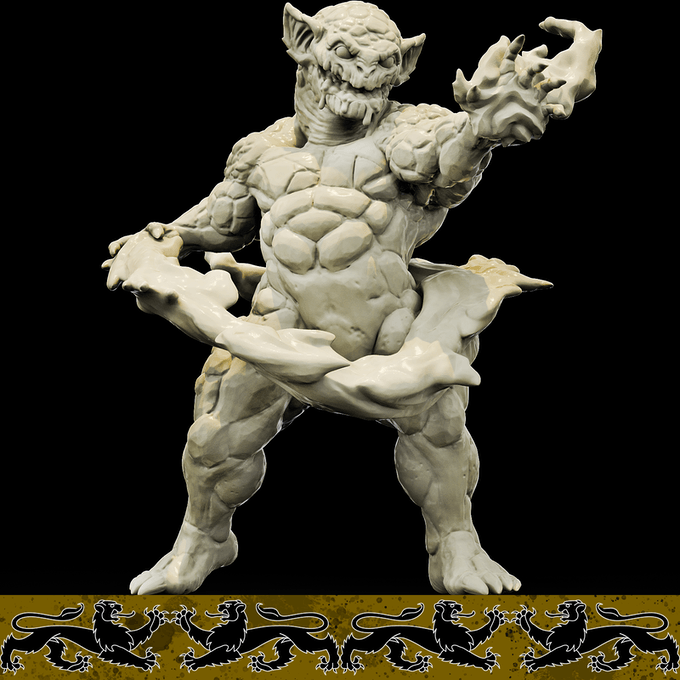 3D Printed Bestiary Vol. 4 Nafarrate - Onyx Elemental 32mm Ragnarok D&D - 3D Printing Boss