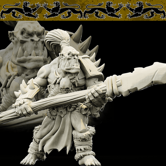 3D Printed Bestiary Vol. 4 Nafarrate - Tog Male Orc Warrior 32mm Ragnarok D&D - 3D Printing Boss