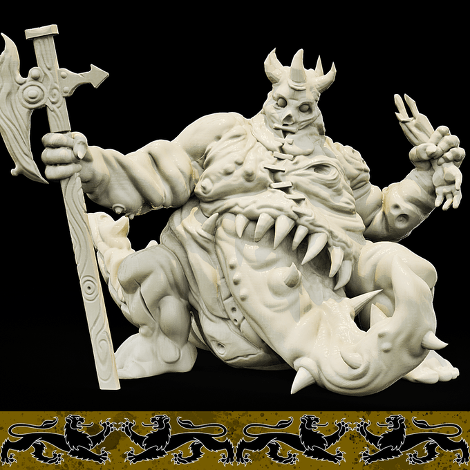 3D Printed Bestiary Vol. 4 Nafarrate - Undead Froghemoth 32mm Ragnarok D&D - 3D Printing Boss