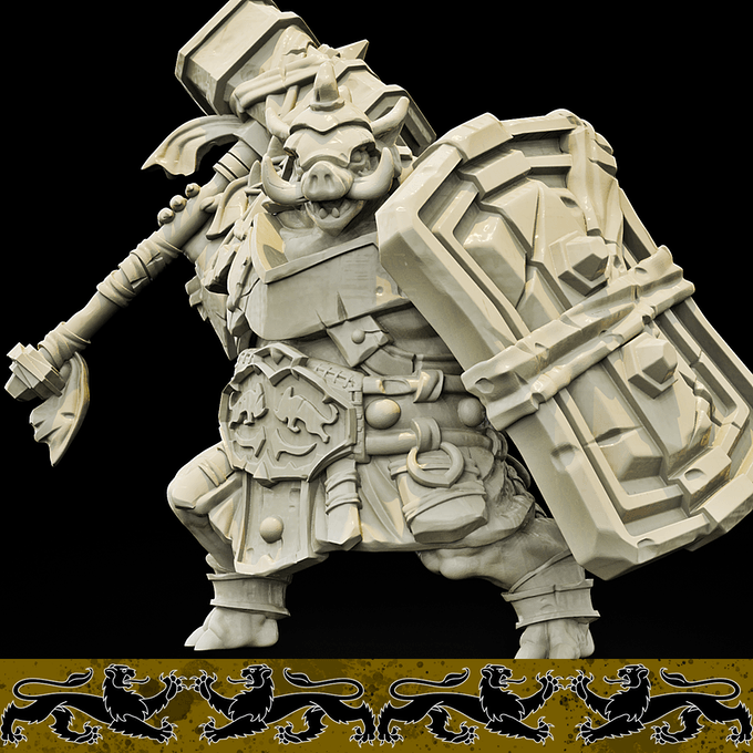 3D Printed Bestiary Vol. 4 Nafarrate - Wereboar 32mm Ragnarok D&D - 3D Printing Boss