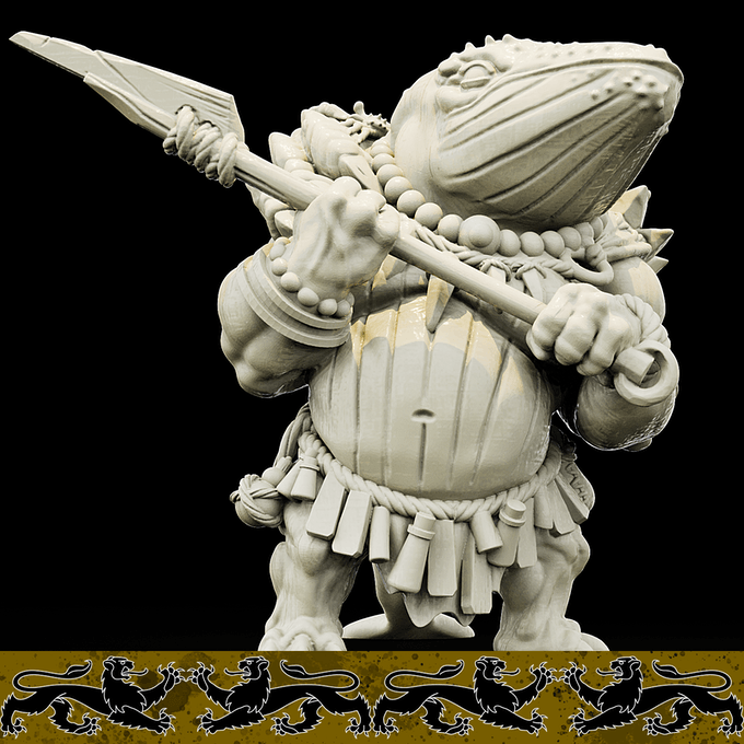 3D Printed Bestiary Vol. 4 Nafarrate - Xjemi Whale Warrior 32mm Ragnarok D&D - 3D Printing Boss