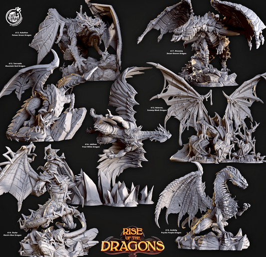3D Printed Cast n Play Andelig Psychic Purple Dragon Rise of the Dragons 28 32mm D&D - 3D Printing Boss