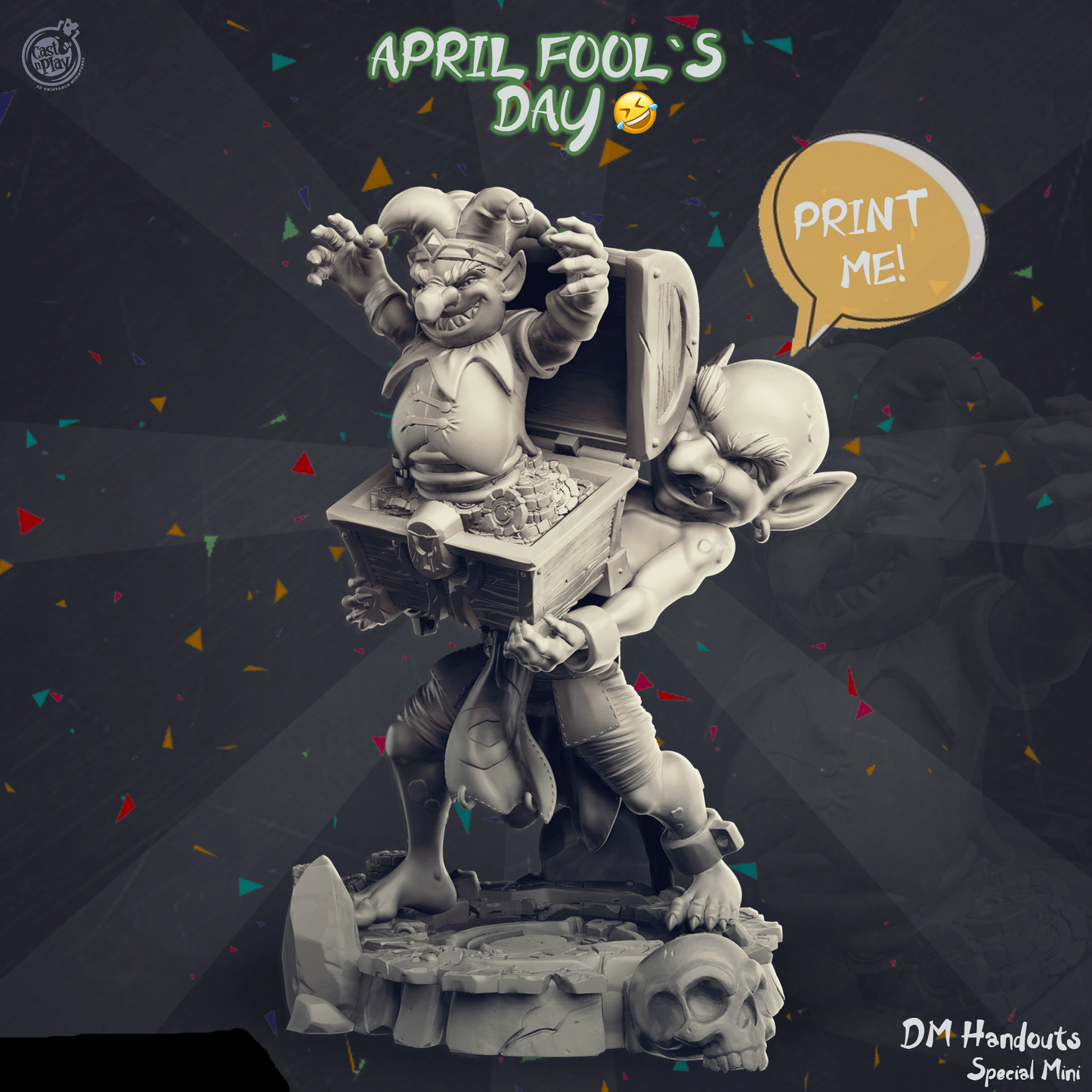 3D Printed Cast n Play April Fool's Treasure Goblin 28mm 32mm D&D - 3D Printing Boss