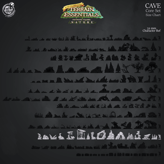 3D Printed Cast n Play Cave Core Terrain Set Terrain Essentials Nature 28mm 32mm D&D - 3D Printing Boss