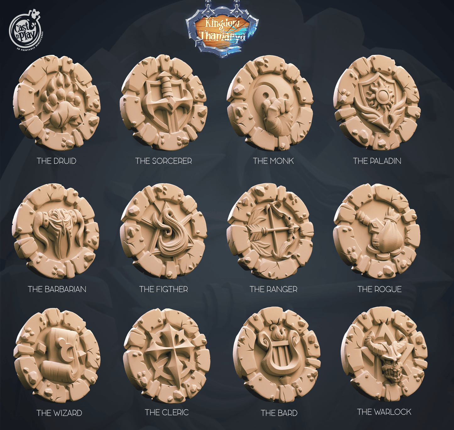 3D Printed Cast n Play Class Tokens 28mm 32mm D&D - 3D Printing Boss