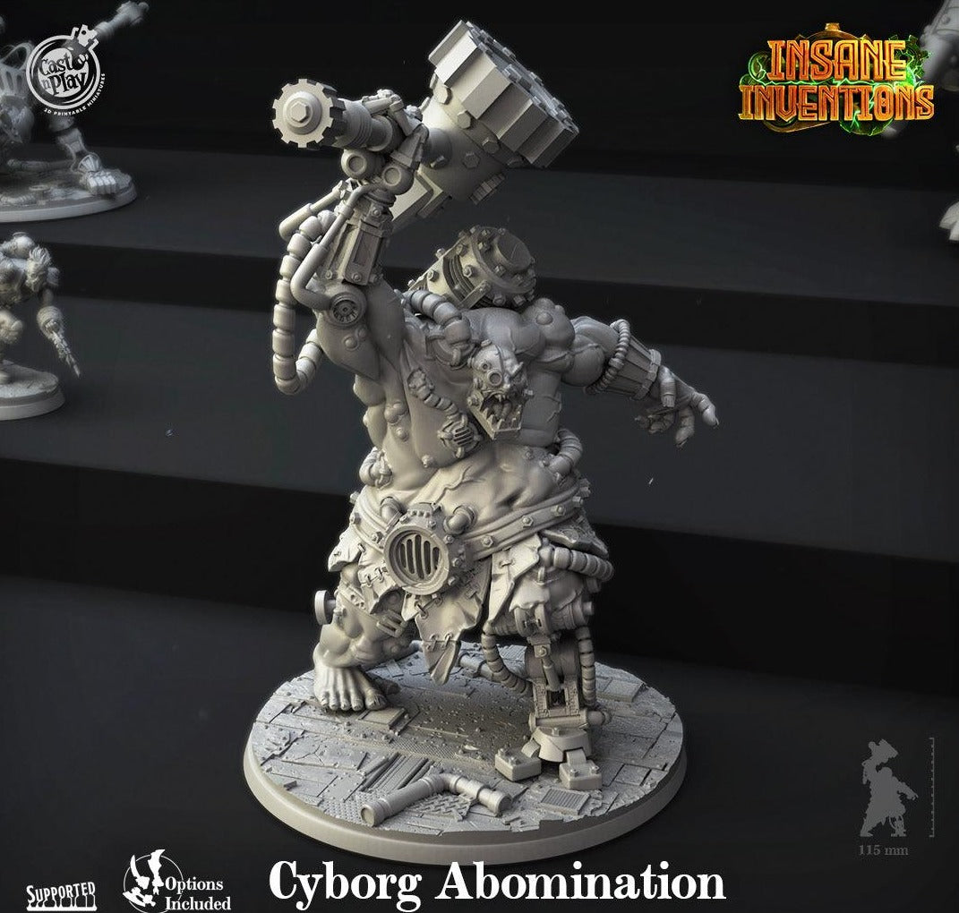 3D Printed Cast n Play Cyborg Abomination Insane Inventions 28mm 32mm D&D - 3D Printing Boss