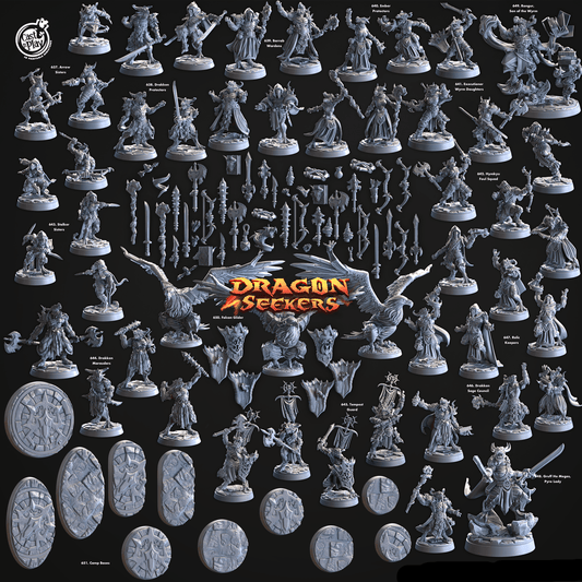 3D Printed Cast n Play Drakken Protectors Dragon Seekers 28 32mm D&D - 3D Printing Boss