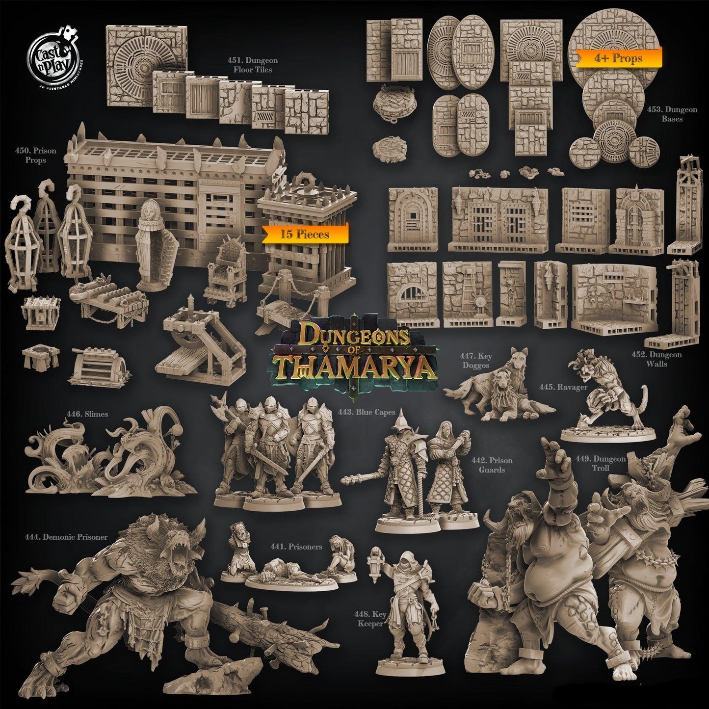 3D Printed Cast n Play Dungeon Trolls Dungeons of Thamarya 28mm 32mm D&D - 3D Printing Boss
