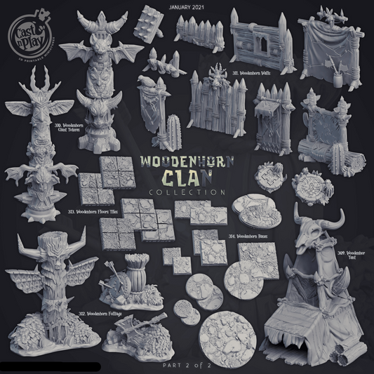 3D Printed Cast n Play Giant Totems Woodenhorn Clan 28mm 32mm D&D - 3D Printing Boss