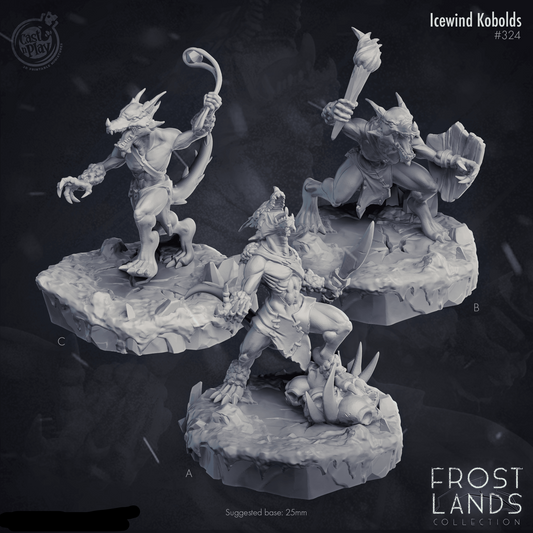 3D Printed Cast n Play Icewind Kobolds Frost Lands 28mm 32mm D&D - 3D Printing Boss
