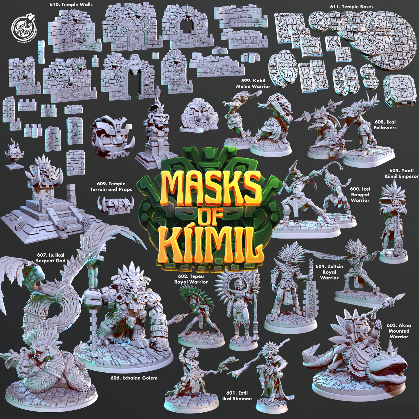 3D Printed Cast n Play Izel, Ranged Warrior Masks of Kiimil 28 32mm D&D - 3D Printing Boss
