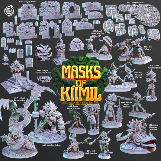 3D Printed Cast n Play Kabil, Melee Warrior Masks of Kiimil 28 32mm D&D - 3D Printing Boss