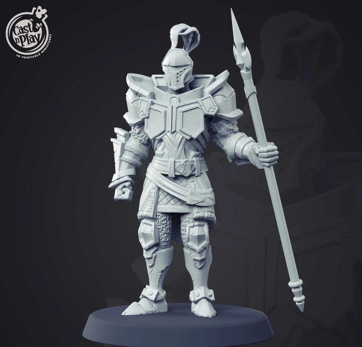 3D Printed Cast n Play Medieval Knight 28mm 32mm D&D - 3D Printing Boss