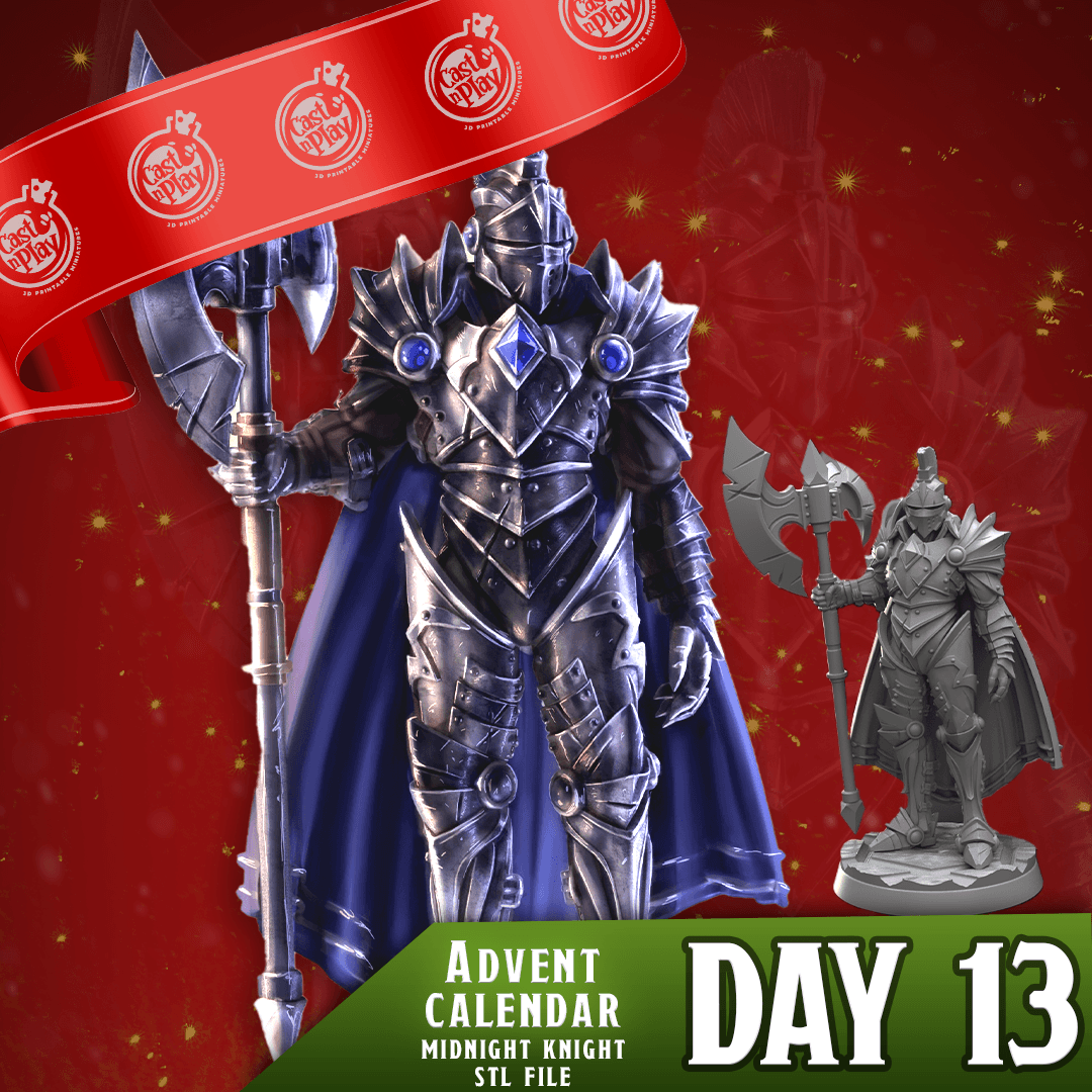 3D Printed Cast n Play Midnight Knight 28mm 32mm D&D - 3D Printing Boss