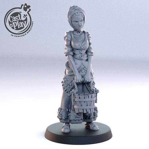 3D Printed Cast n Play Small Town Girl 28mm 32mm D&D - 3D Printing Boss