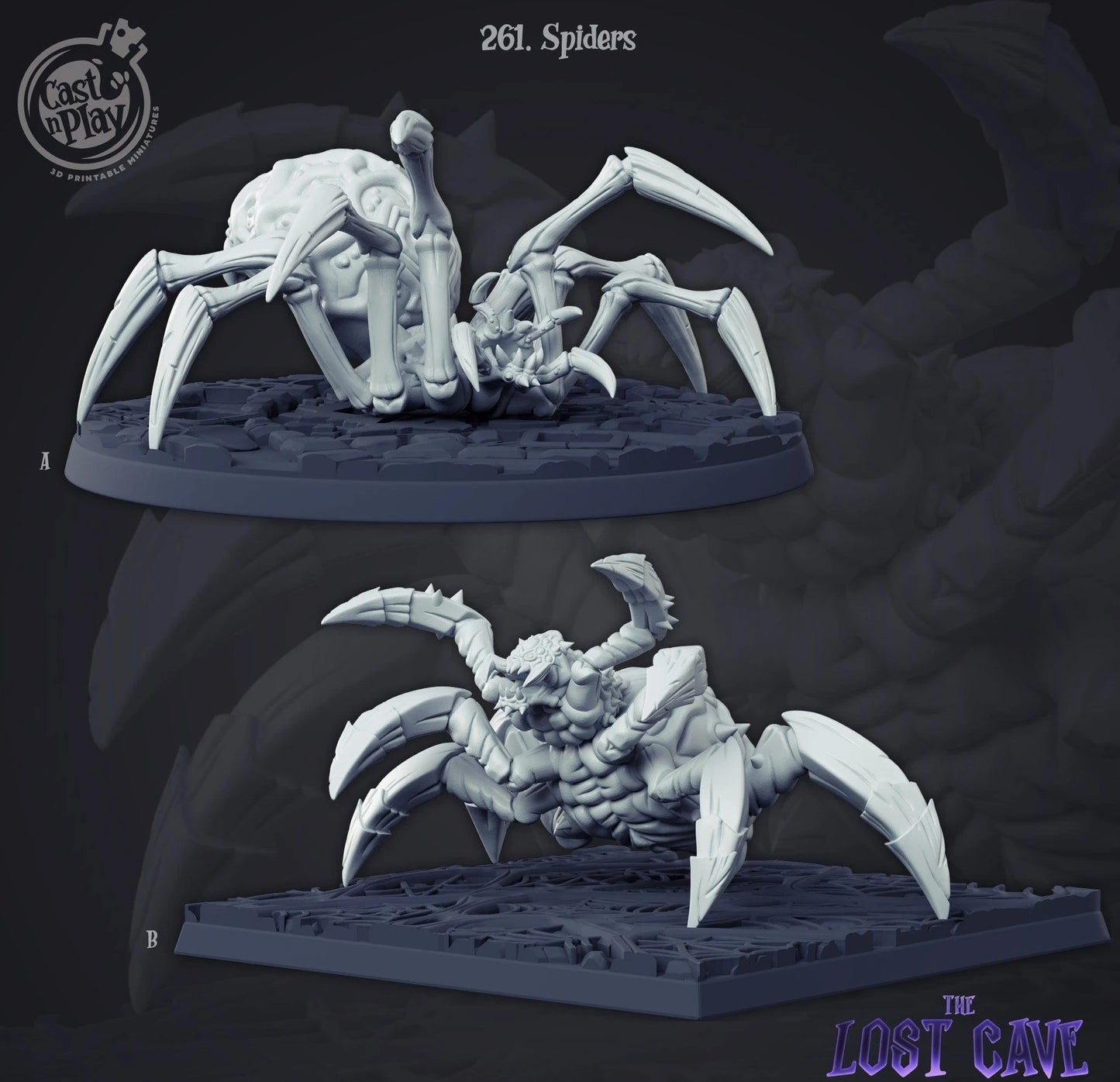 3D Printed Cast n Play Spiders Set 28mm 32mm D&D - 3D Printing Boss