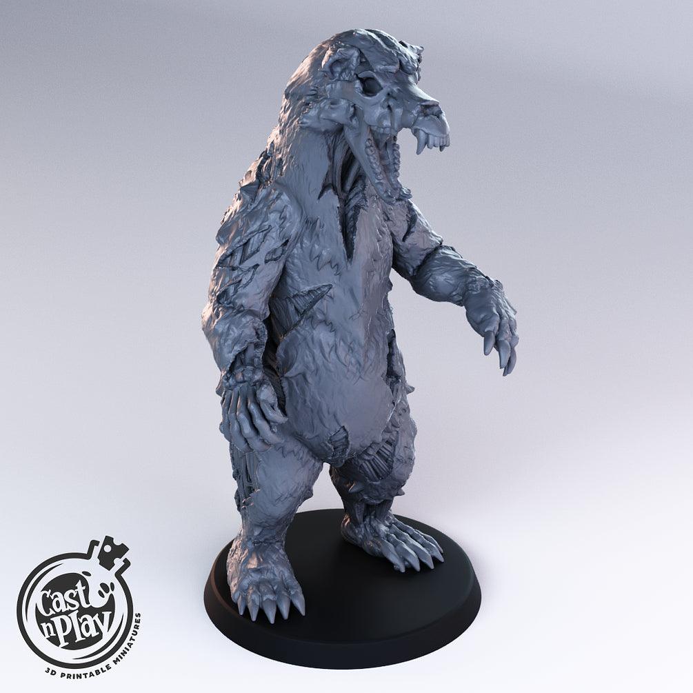 3D Printed Cast n Play Undead Bear 28mm 32mm D&D - 3D Printing Boss