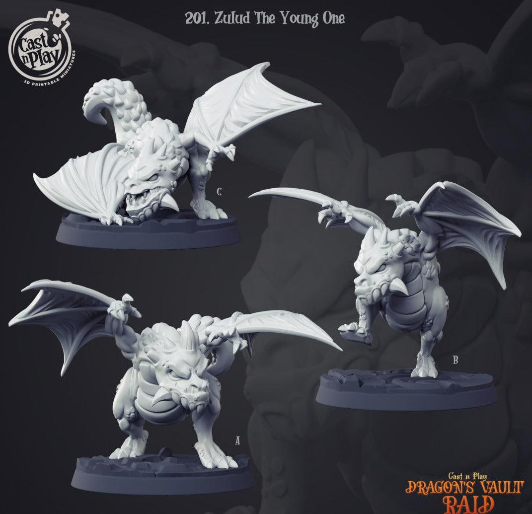3D Printed Cast n Play Zulud the Young One Baby Dragon 28 32mm D&D - 3D Printing Boss