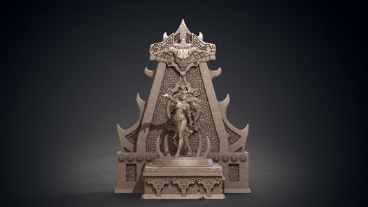 3D Printed Clay Cyanide Akivasha and Throne Hyborean Age Ragnarok D&D - 3D Printing Boss