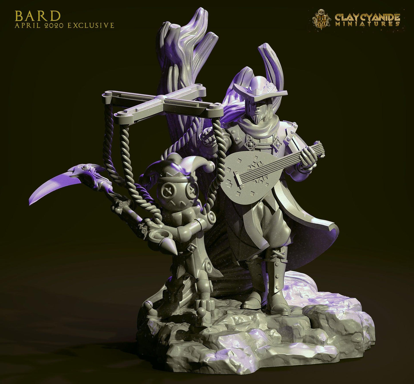 3D Printed Clay Cyanide Bard 28mm-32mm Ragnarok D&D - 3D Printing Boss