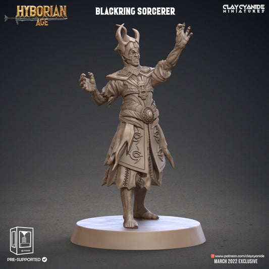 3D Printed Clay Cyanide Blackring Sorcerers Set Hyborean Age 28mm -32mm Ragnarok D&D - 3D Printing Boss
