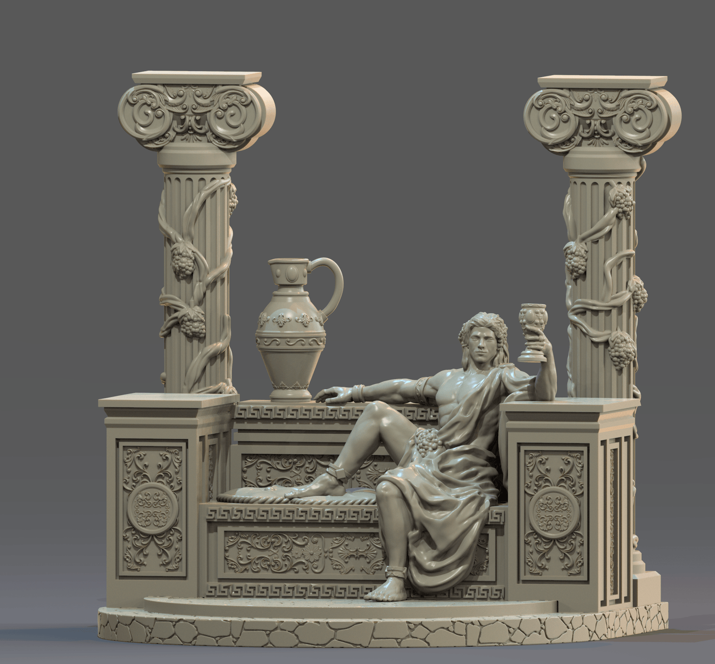 3D Printed Clay Cyanide Dionysus Greek Myth Gods and Goddesses Ragnarok D&D - 3D Printing Boss