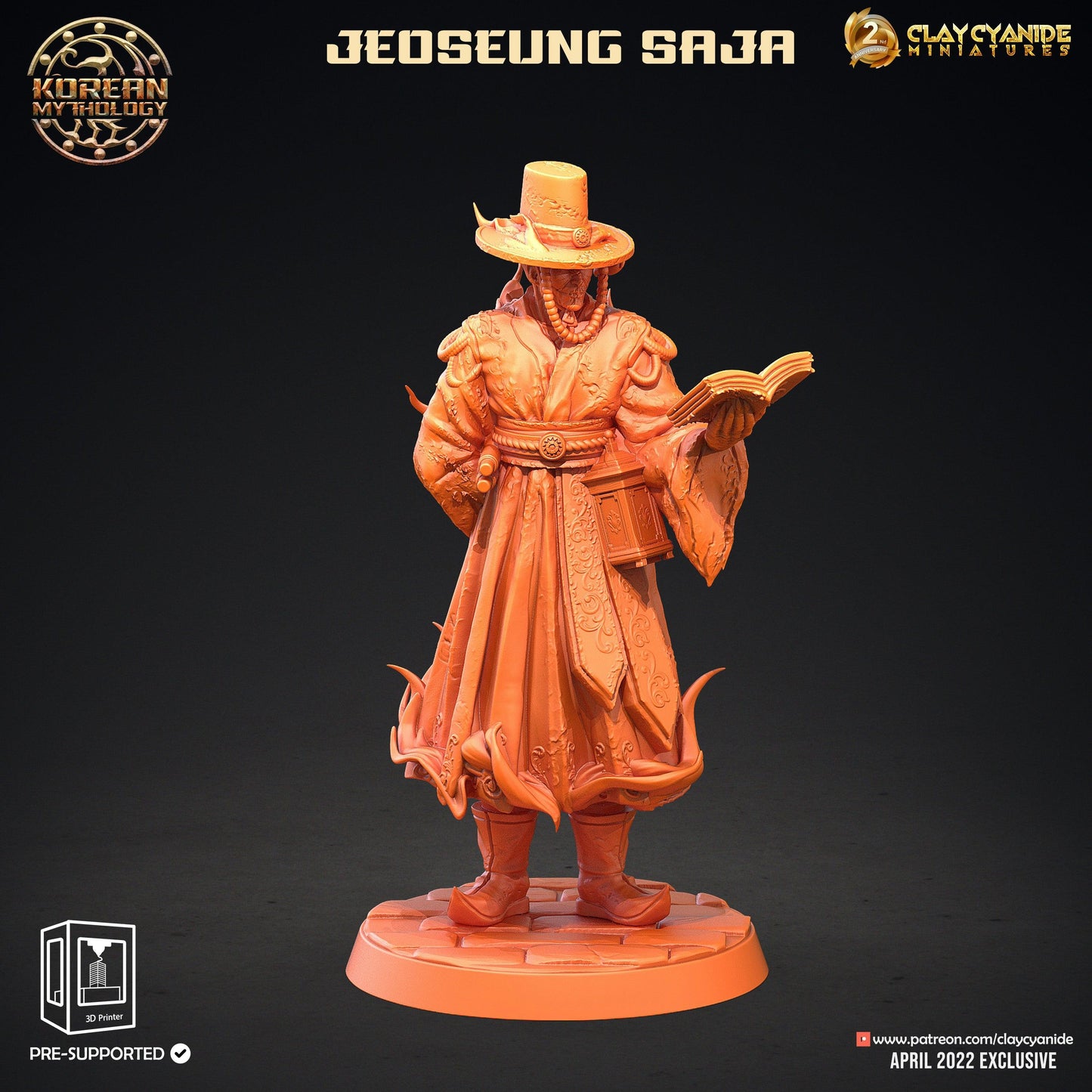 3D Printed Clay Cyanide Jeoseung Saja Set Korean Mythology Ragnarok D&D - 3D Printing Boss