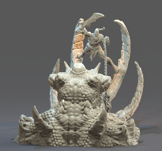 3D Printed Clay Cyanide Kratos Greek Myth Gods and Goddesses Ragnarok D&D - 3D Printing Boss