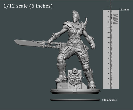 3D Printed Clay Cyanide Large Figure Lady Apokalypse Ragnarok D&D - 3D Printing Boss