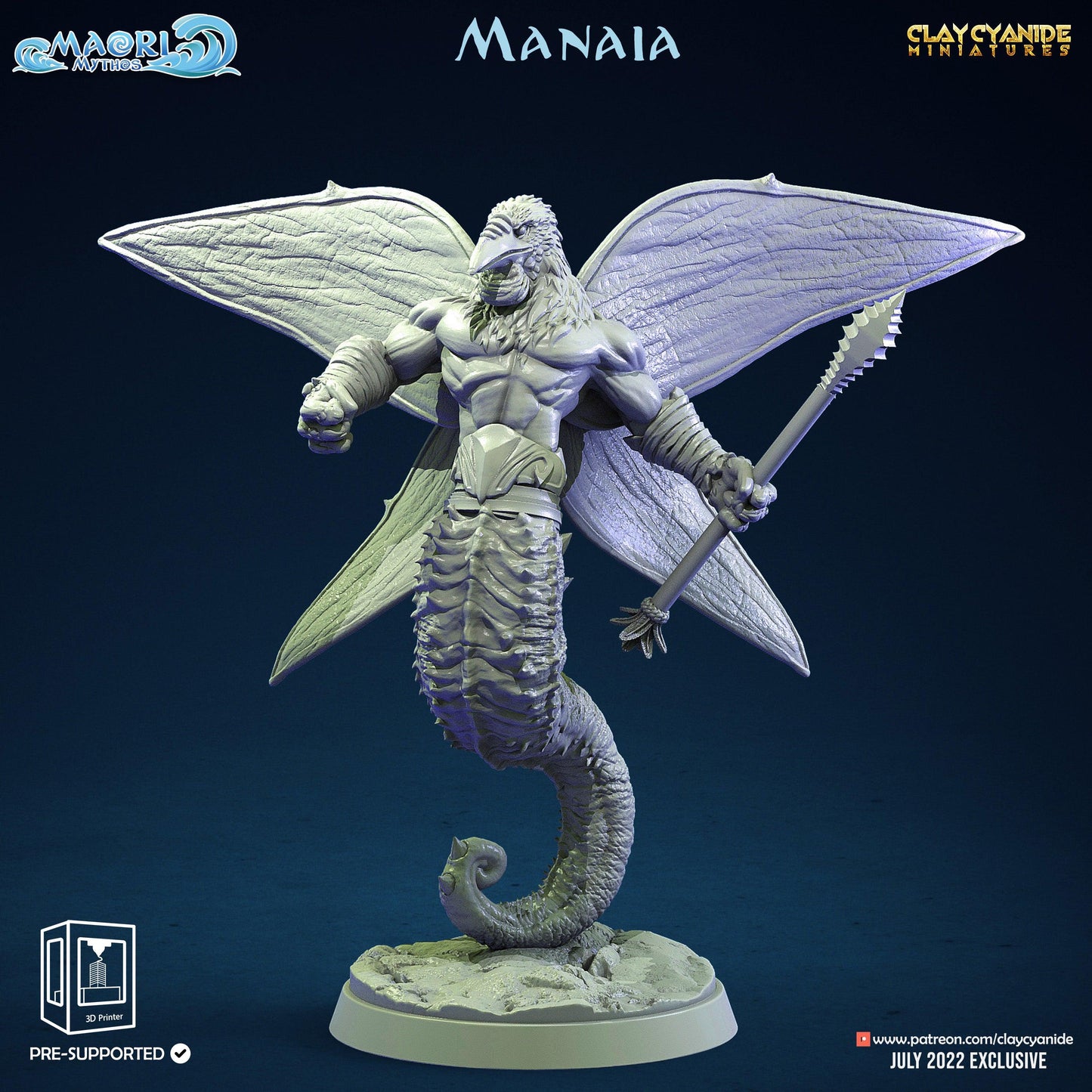 3D Printed Clay Cyanide Manaia Set Maori Mythos 28mm-32mm Ragnarok D&D - 3D Printing Boss