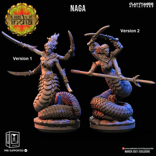 3D Printed Clay Cyanide Naga Warriors Gods of India Ragnarok D&D - 3D Printing Boss