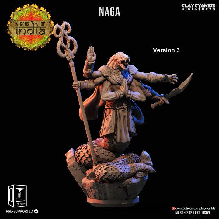 3D Printed Clay Cyanide Naga Warriors Gods of India Ragnarok D&D - 3D Printing Boss