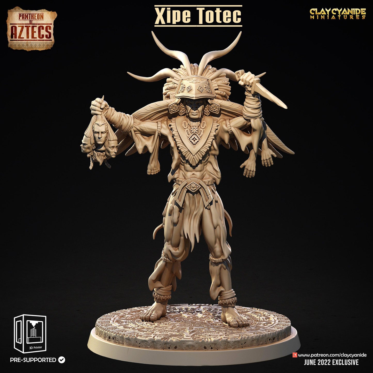 3D Printed Clay Cyanide Pantheon Of Aztecs Set Ragnarok D&D - 3D Printing Boss