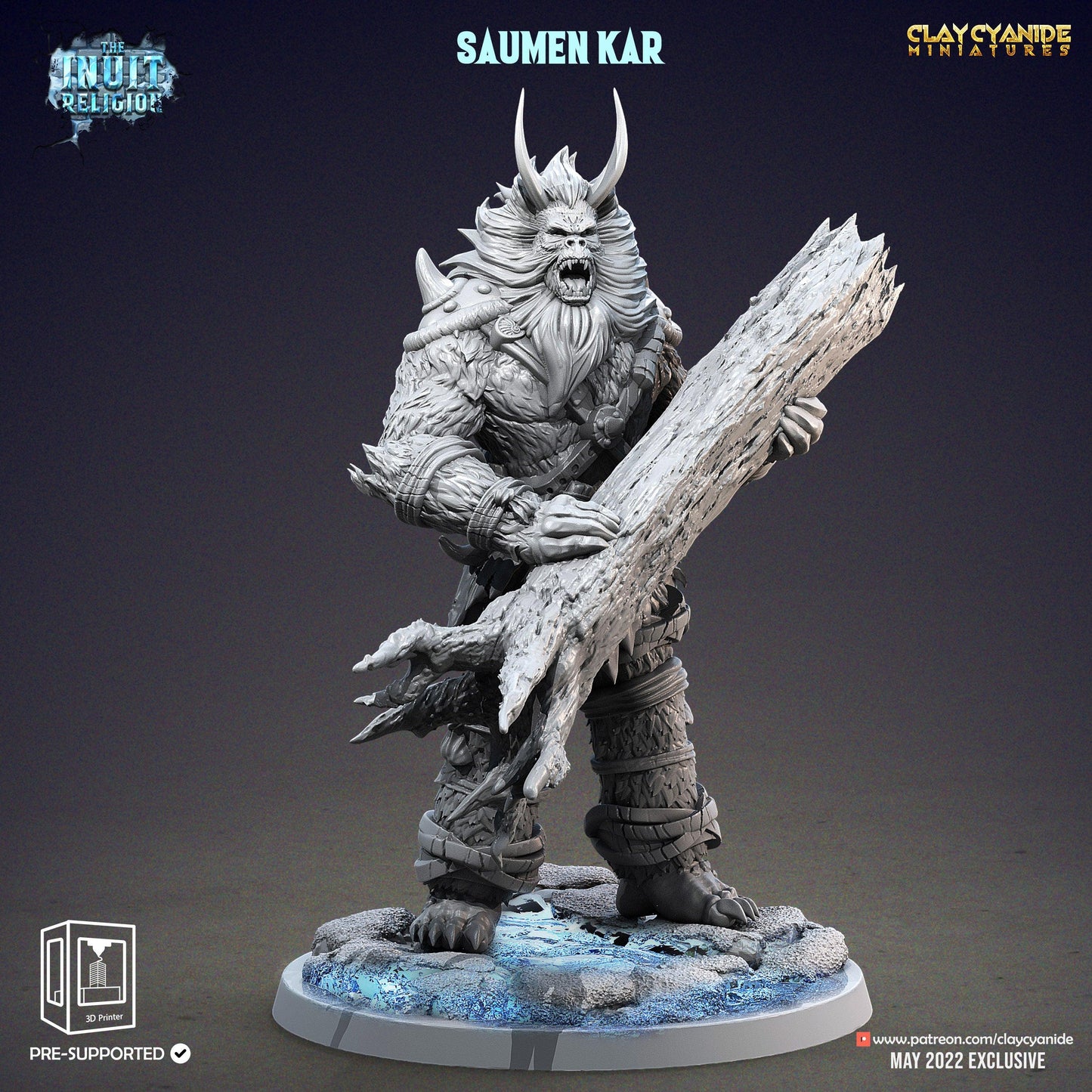 3D Printed Clay Cyanide Saumen Kar Inuit Religion Ragnarok D&D - 3D Printing Boss