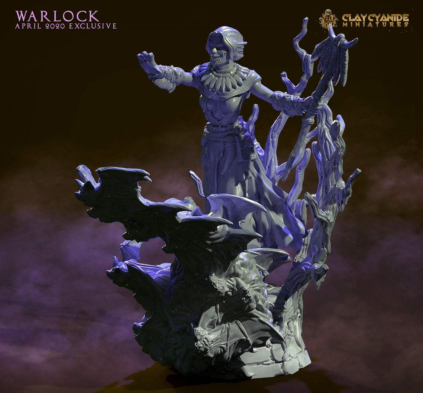 3D Printed Clay Cyanide Warlock 28mm-32mm Ragnarok D&D - 3D Printing Boss