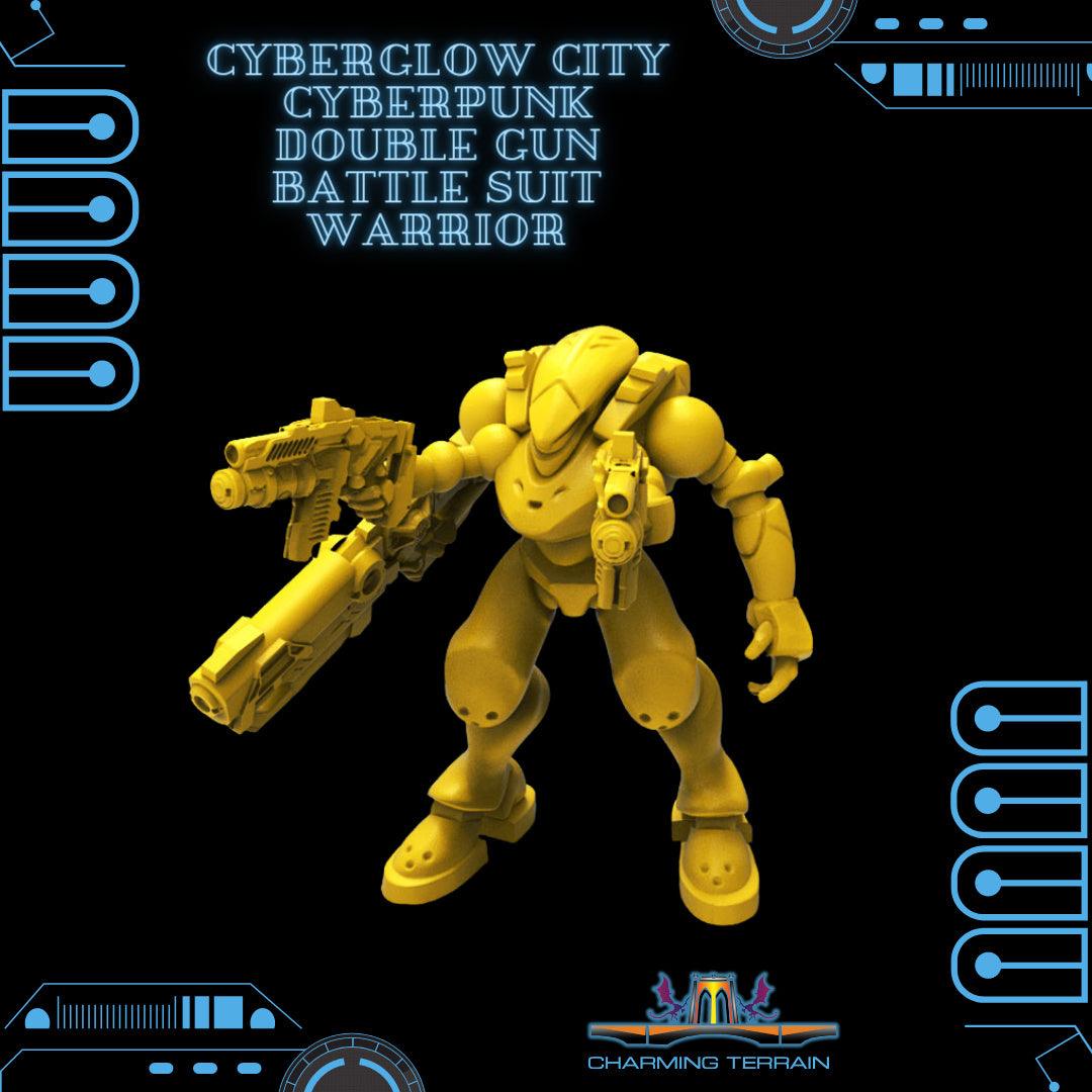 3D Printed Cyberglow City Cyberpunk Battle Suit Warrior Miniature - 28mm 32mm - 3D Printing Boss