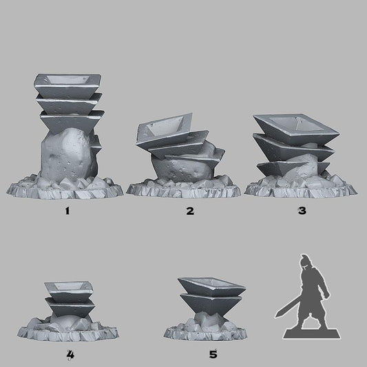 3D Printed Fantastic Plants and Rocks ASIAN CELEBRATION STONES 28mm - 32mm D&D Wargaming - 3D Printing Boss