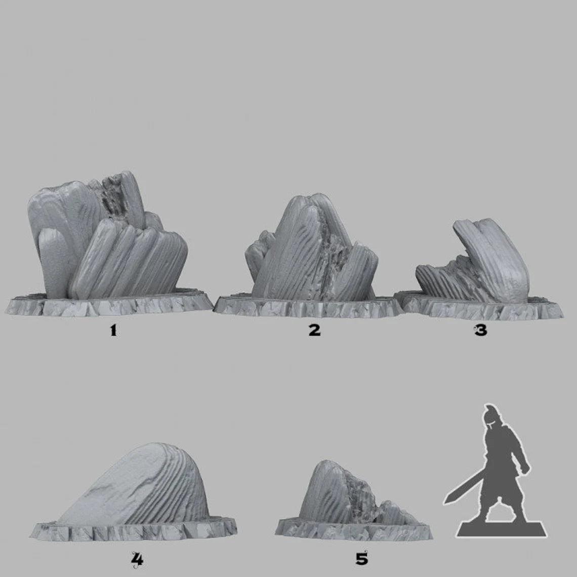 3D Printed Fantastic Plants and Rocks Acid Melted Stones 28mm - 32mm D&D Wargaming - 3D Printing Boss
