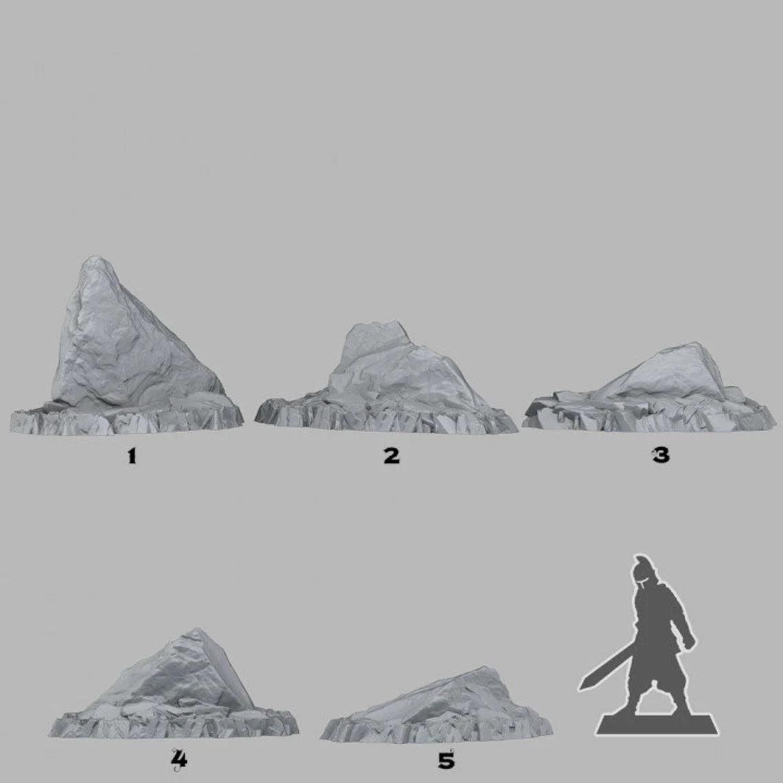 3D Printed Fantastic Plants and Rocks Agamot's Stones 28mm - 32mm D&D Wargaming - 3D Printing Boss