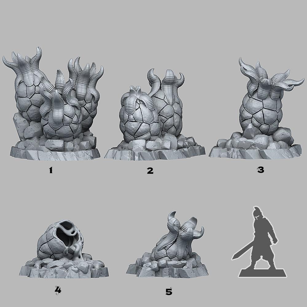 3D Printed Fantastic Plants and Rocks Alien Eggs 28mm - 32mm D&D Wargaming - 3D Printing Boss