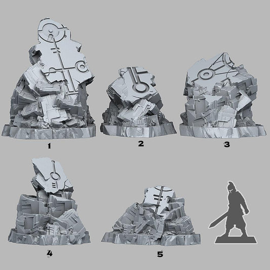 3D Printed Fantastic Plants and Rocks Alien Ruins 28mm - 32mm D&D Wargaming - 3D Printing Boss