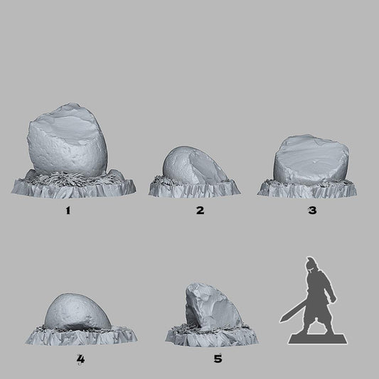3D Printed Fantastic Plants and Rocks Blue Magic Flints 28mm - 32mm D&D Wargaming - 3D Printing Boss