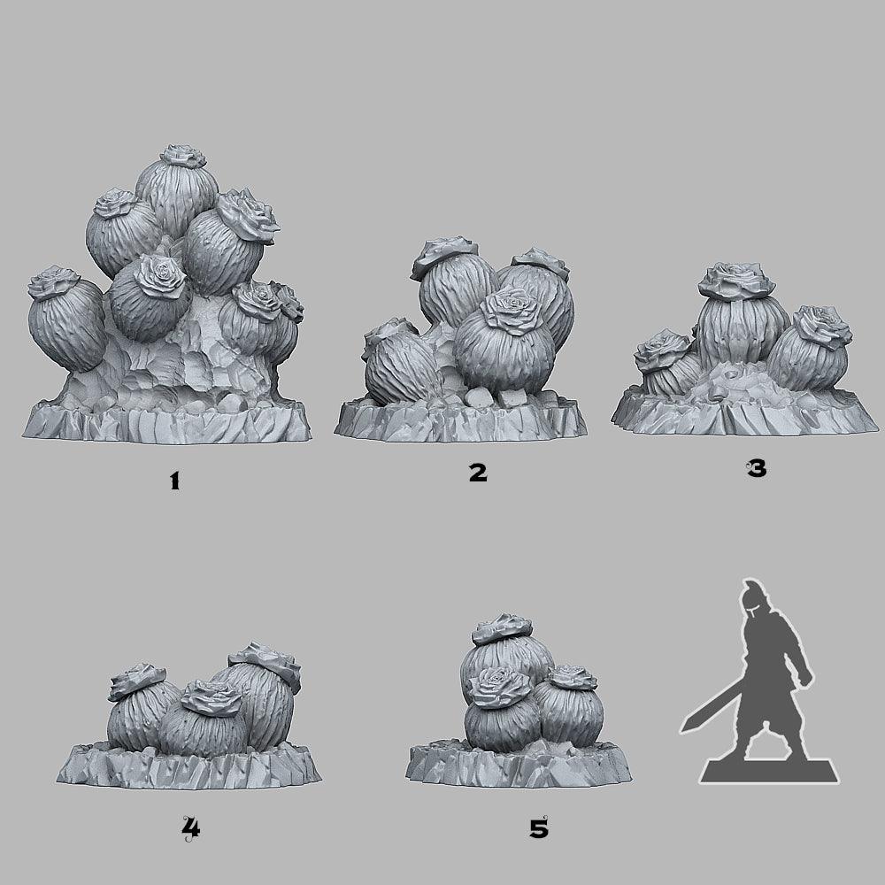 3D Printed Fantastic Plants and Rocks Cactus Flowers 28mm - 32mm D&D Wargaming - 3D Printing Boss