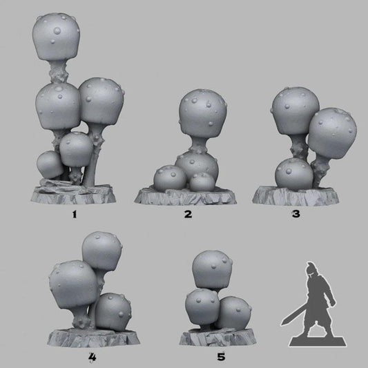 3D Printed Fantastic Plants and Rocks Candy Mushrooms 28mm - 32mm D&D Wargaming - 3D Printing Boss