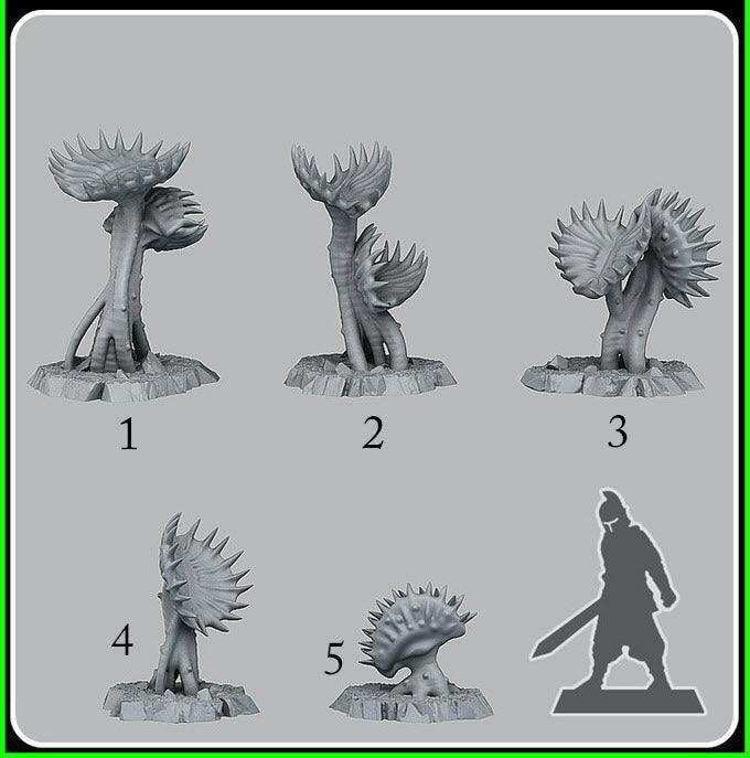 3D Printed Fantastic Plants and Rocks Carnivorous Plants 28mm - 32mm D&D Wargaming - 3D Printing Boss