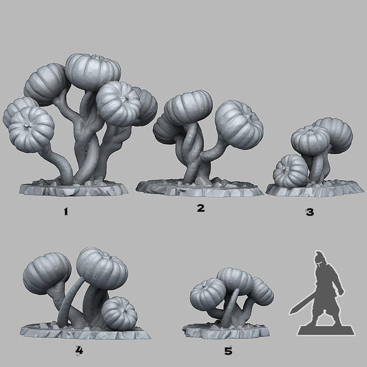 3D Printed Fantastic Plants and Rocks Dark Pumpkin Trees 28mm - 32mm D&D Wargaming - 3D Printing Boss